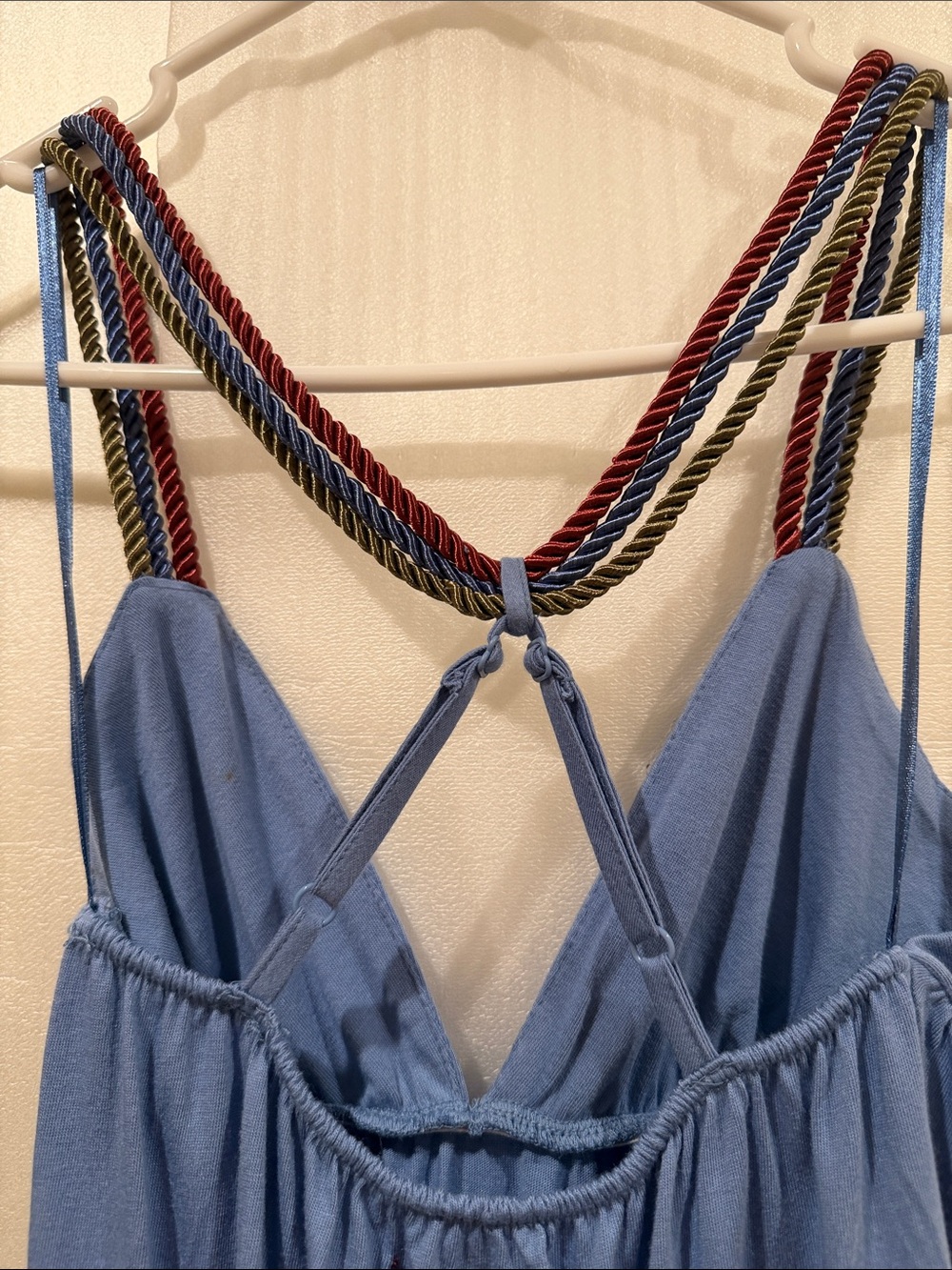 Sweetees Dusty Blue Strappy Maxi Dress with Braided Rope Back - Picture 4 of 8